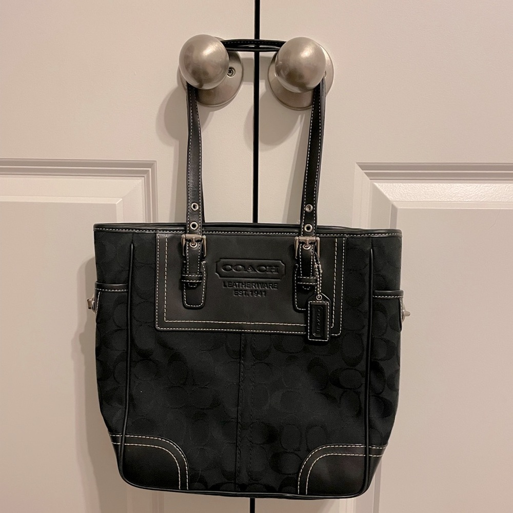 Small black Coach tote purse
